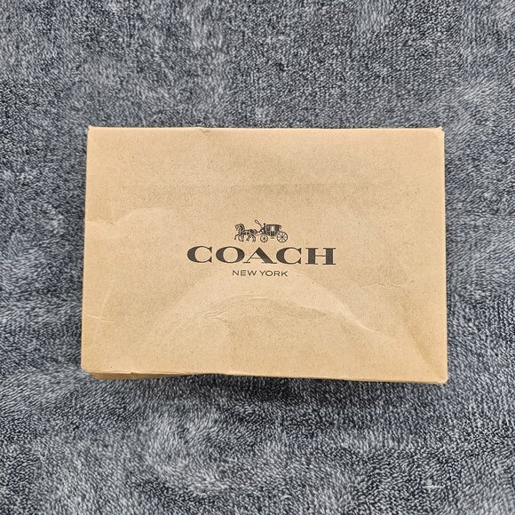 Coach Corner Zip Wristlet SIG PVC leather  F58035 Strap Khaki Black new open box - Picture 1 of 16